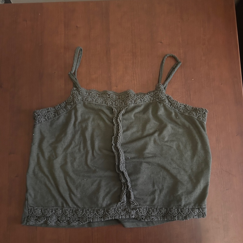 Olive green tank top/ crop top